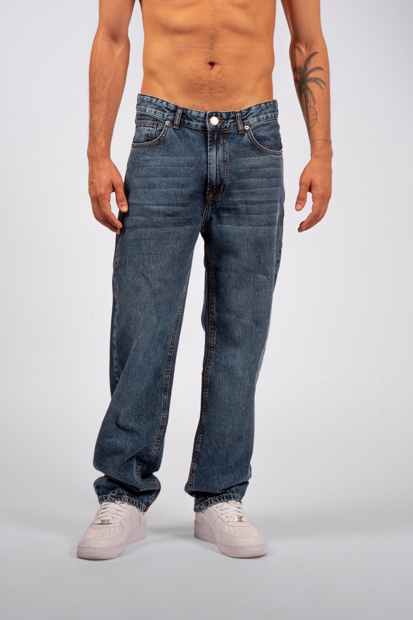 Wide-Leg Denim Jeans