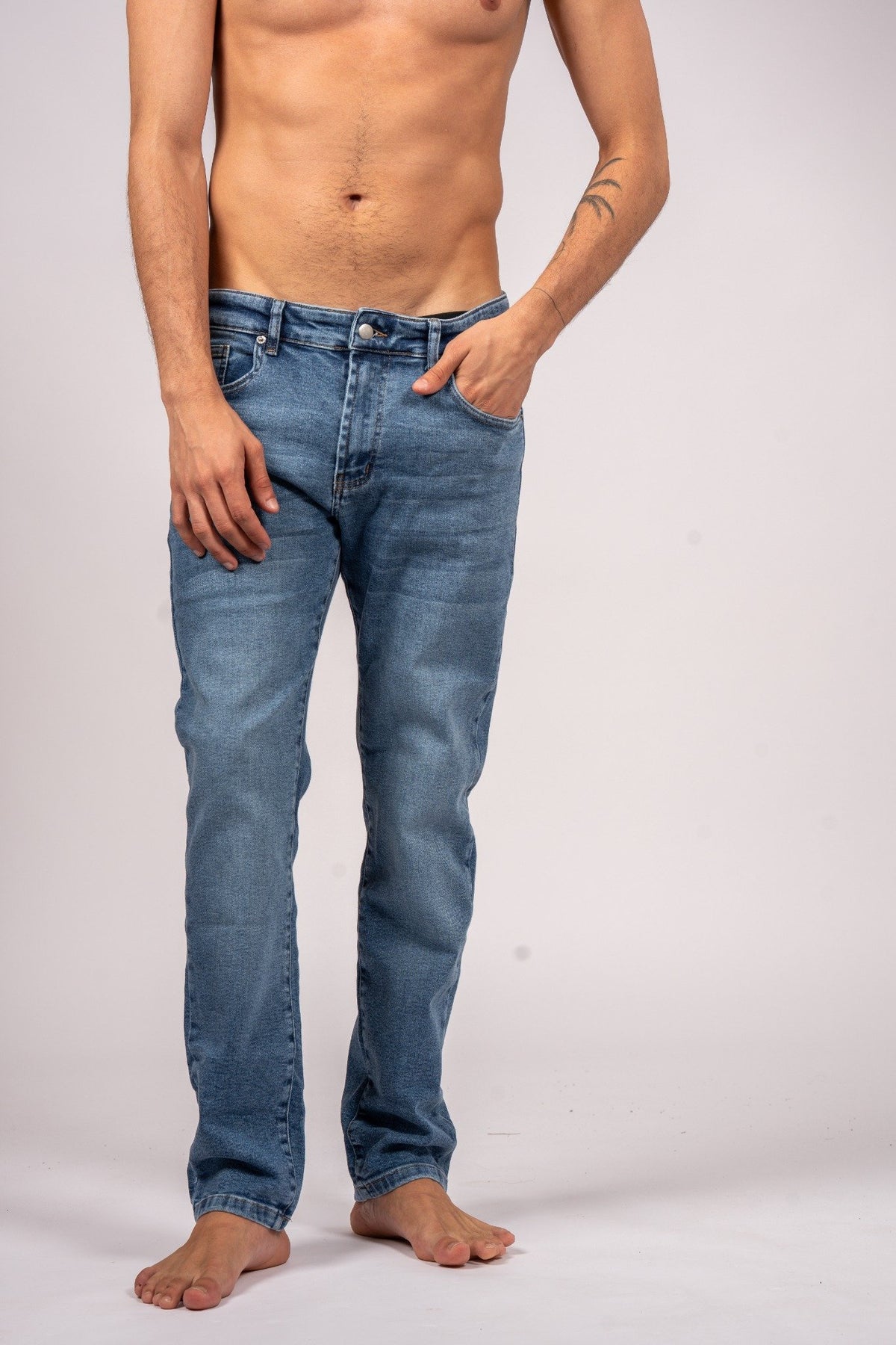 Slim Fit Denim Jeans Mid Blue Wash