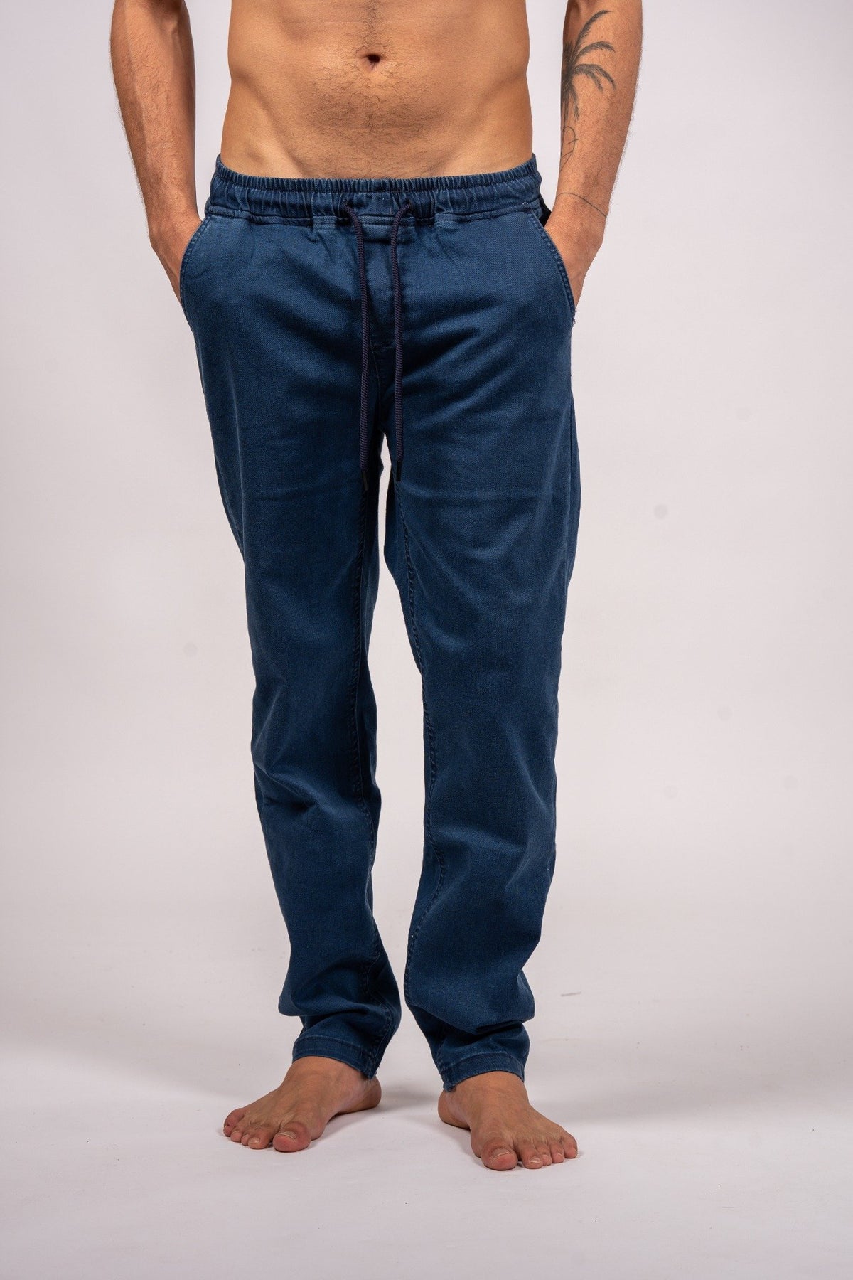 Drawstring Relaxed Denim Jeans Midnight Indigo