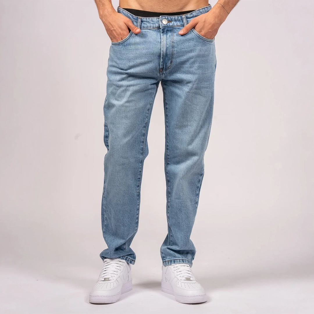 Relaxed Fit Denim Jeans Light Blue Wash