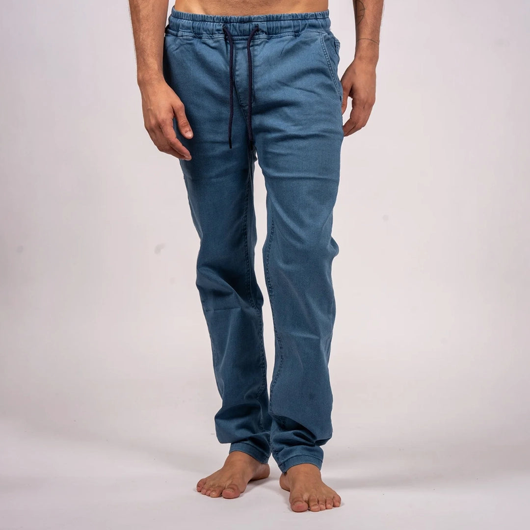 Drawstring Relaxed Denim Jeans Mid Blue Wash
