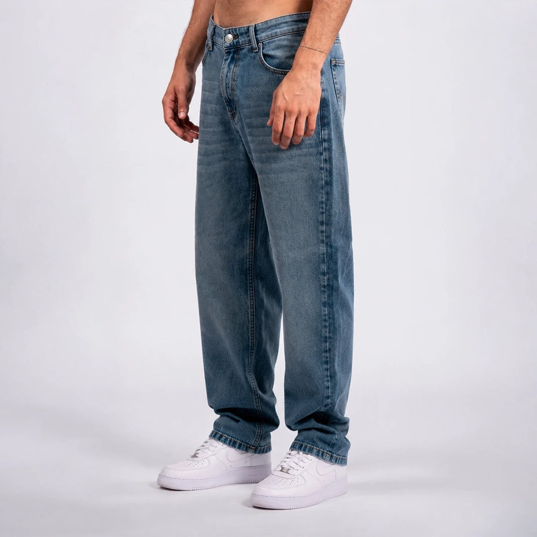Wide-Leg Denim Jeans