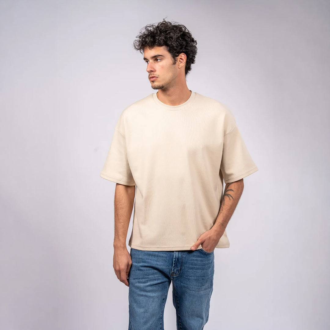 Boxy Heavyweight T-shirt Sand Beige